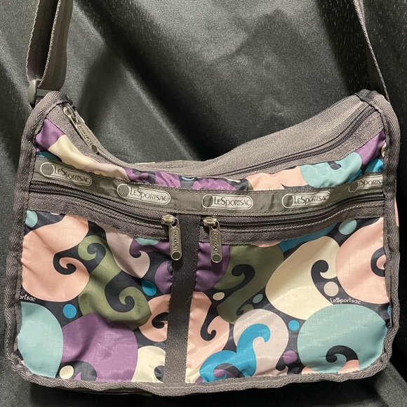 LeSportsac Deluxe Crossbody Expandable Bag Purse 2 Main Compartments - Picture 4 of 10